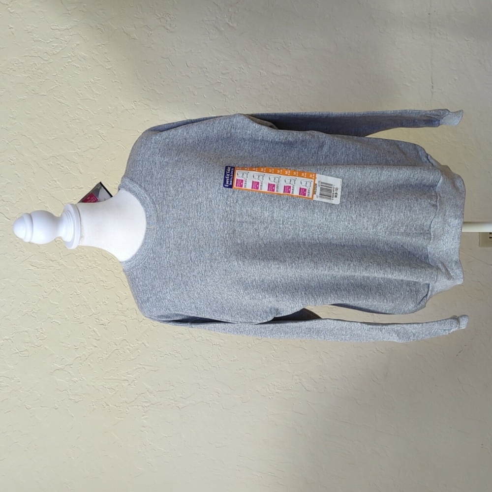 Hanes Her Way Light Gray EverFit Fabric Crewneck Sweatshirt Size Medium